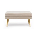 Panca contenitore beige con piedi  cm 79.5 x 37.5 x 42h