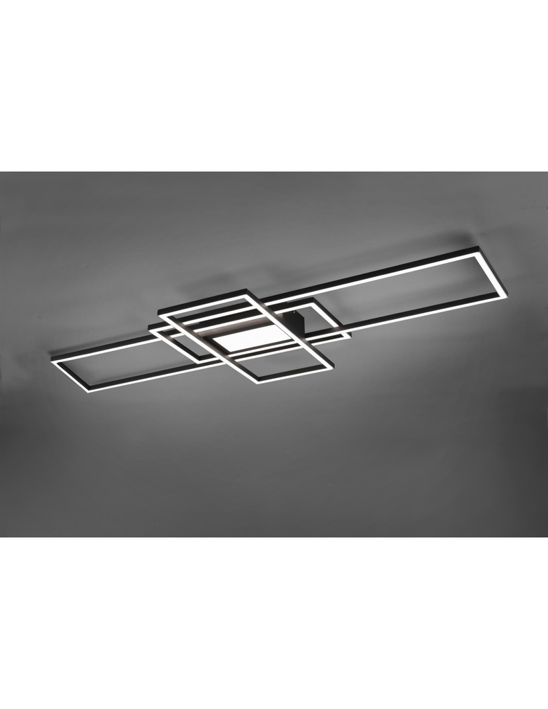 Plafoniera Irvine 3 Rettangoli Led 60w Antracite L105 cm Dimmerabile Trio Lighting