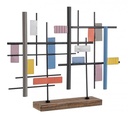 Soprammobile acciaio legno Mondrian