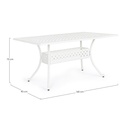 Tavolo da esterno Ivrea rettangolare bianco cm 90 x 160