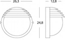 Applique Grande E27  linea palpebra tonda  nero