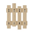 Appendiabiti a muro Wave rovere 8 ganci - 64x81 cm