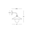 Applique in vetro trasparente, struttura in alluminio bianco, altezza max lampada 105mm