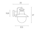 Applique In Basso E27  linea calipso  biancoargento
