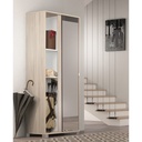 Armadio multiuso con ante scorrevoli e specchio Olmo Chiaro 82x41x190 cm