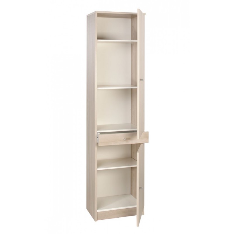 Armadio multiuso con due ante e un cassetto Olmo Chiaro 46x34x h183 cm