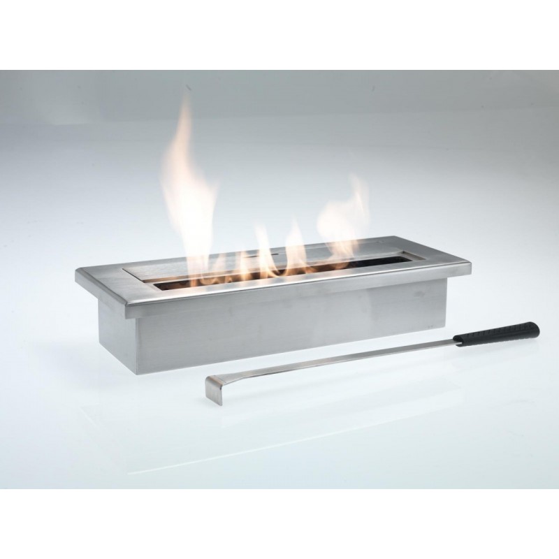 Biocamino design da tavolo bioetanolo grigio cromo 40 x 15 x h 8