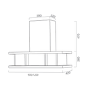 Cappa aspirante in acciaio inox brunito 90x42x26 cm
