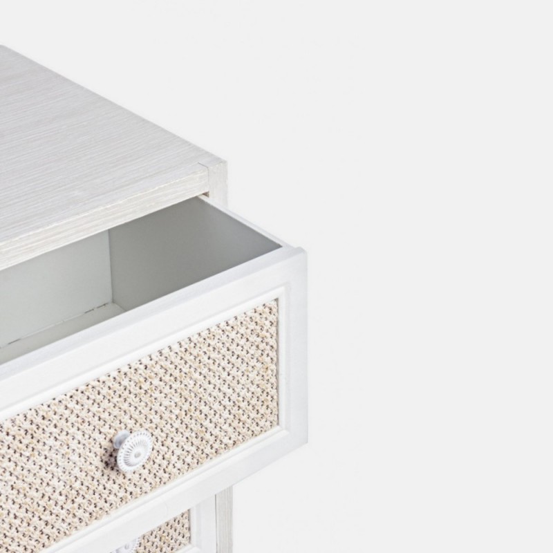 Cassettiera 5 cassetti stile rustico bianco antico 72.5h cm