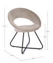 Poltrona Vanity  in velluto tortora e gambe in nero