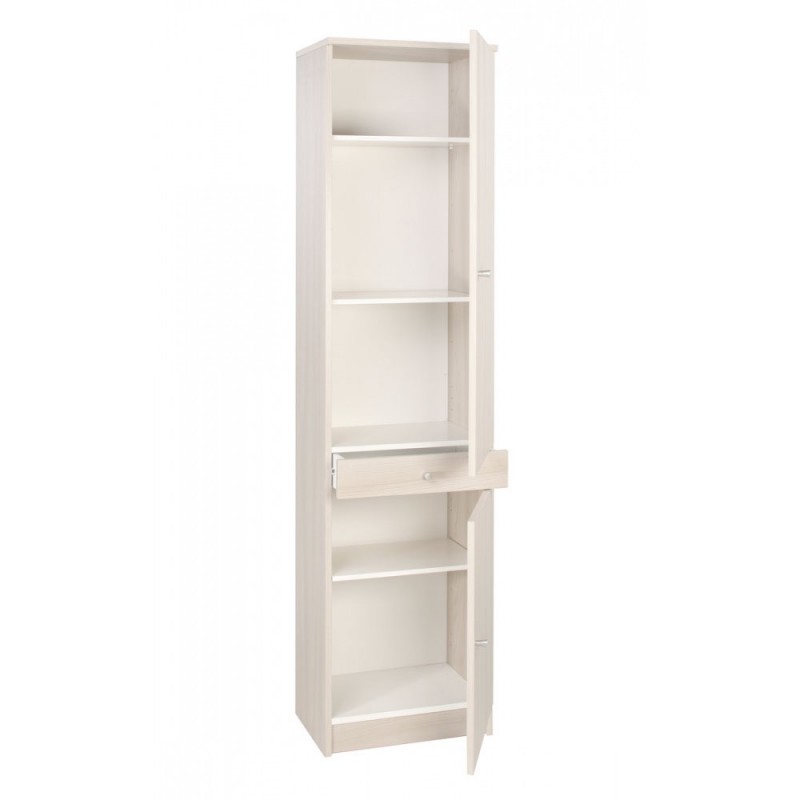 Armadio Multiuso Due Ante Un Cassetto Bianco 46x34x H183 cm