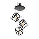 Lampada a sospensione con 3 cubi nero