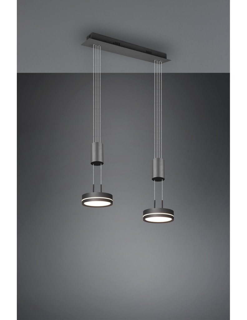 Lampadario Sospeso Doppio Disco Led Antracite