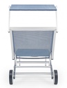 Lettino Pieghevole in Alluminio con Ruote Blu - 65 x 196 x 62 cm