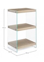 Libreria 3P Kenya - Mensole in MDF Rivestite in Carta Melaminica Effetto Legno - Fianchi in Vetro Temperato Spessore 12mm - Misure 40a x 30b x 70h - Da Assemblare