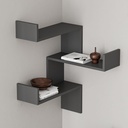 Libreria Angolare 3 Livelli Antracite H 90 x P 22 x L 60 cm