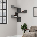 Libreria Angolare 3 Livelli Antracite H 90 x P 22 x L 60 cm