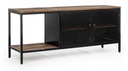 Mobile porta TV 2 ante in metallo stile industriale, 120x35x52 cm