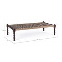 Panca etnica in legno nero 176x86x46 cm