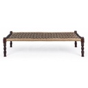 Panca etnica in legno nero 176x86x46 cm
