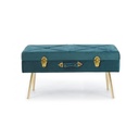 Panca in velluto con contenitore Blu 80x34x42 cm