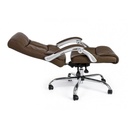 Poltrona da ufficio reclinabile marrone Lisbona con braccioli in similpelle - 76x65x116,5/124,5 cm