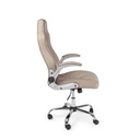 Poltrona da ufficio rivestita in pelle Boneville Beige - Dimensioni: 52x66x114/121 cm
