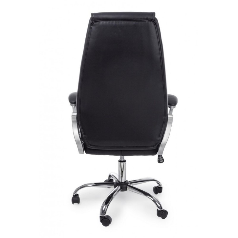 Poltrona direzionale da ufficio in ecopelle nero Camberra con braccioli - Dimensioni: 55x61x118/128 cm