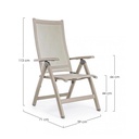 Poltrona per esterno reclinabile Tortora 59x71x h113 cm