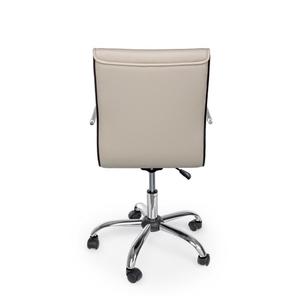 Poltrona ufficio con braccioli Perth tortora in ecopelle - Misure: 46x54x90/100 cm