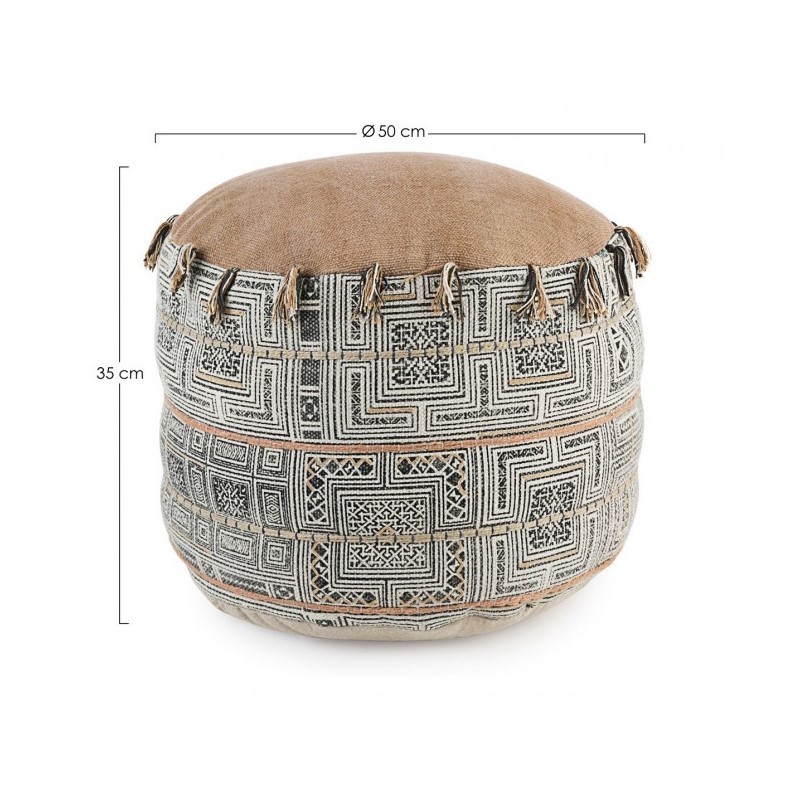 Pouf in cotone stile etnico TILAK Desert 50x35 cm