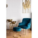 Pouf in velluto blu, diametro 35x h40 cm