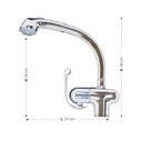 Rubinetto miscelatore lavello cucina con doccetta estraibile 30x21 cm