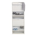 Scarpiera con 4 ante e cassetto superiore Bianco Ossido 63x29x164 cm