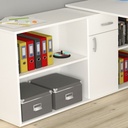 Scrivania Reversibile Bianca 210x60xh.74 cm - 4 Scomparti