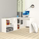 Scrivania Reversibile Bianca 210x60xh.74 cm - 4 Scomparti
