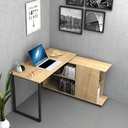 Scrivania con libreria reversibile Rovere OSLO 120x60x74 cm
