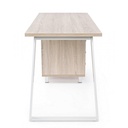 Scrivania in legno bianca con cassettiera Armande 140x60x76 cm