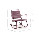 Sedia a dondolo bordeaux Lillian, acciaio trattato per esterno, finitura opaca, da assemblare, 63x90x74h