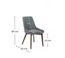 Sedia in Tessuto Grigio Scuro 62cm x 49.5cm x 87cm