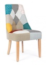 Sedia in legno imbottito stile fusion - 51x62x93 cm