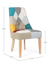 Sedia in legno imbottito stile fusion - 51x62x93 cm