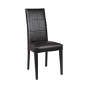 Sedia in legno rivestita ecopelle antracite 47x47xh.101 cm
