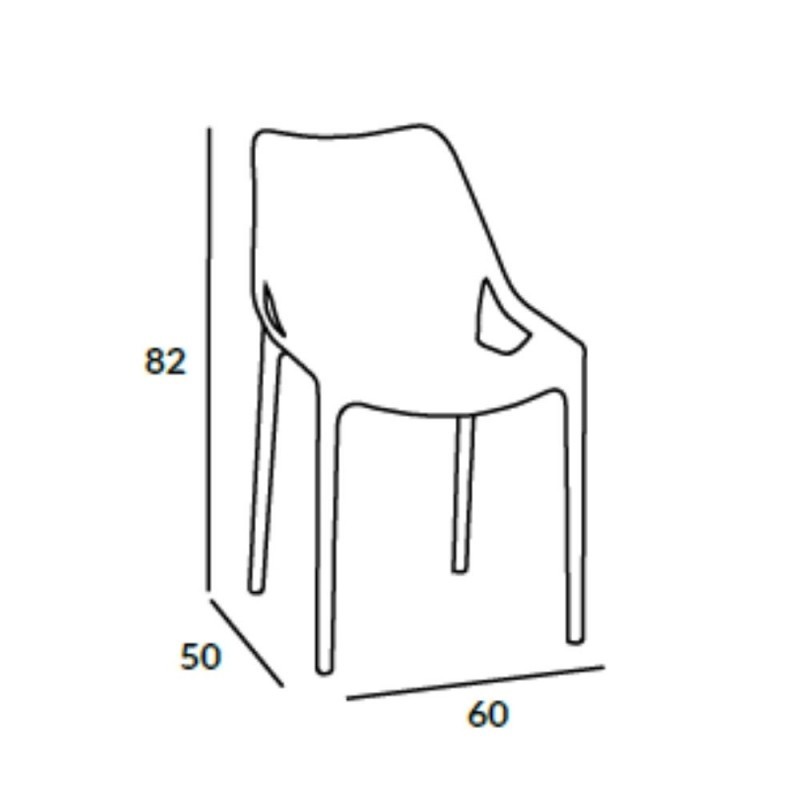 Sedia in polipropilene Bianca 60x50x h82 cm