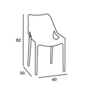 Sedia in polipropilene Bianca 60x50x h82 cm