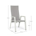 Sedia reclinabile da giardino Steven Lunar 59x72x112h cm