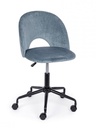 Sedia ufficio azzurro in velluto e acciaio - Dimensioni: 53x60x82 cm