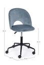 Sedia ufficio azzurro in velluto e acciaio - Dimensioni: 53x60x82 cm