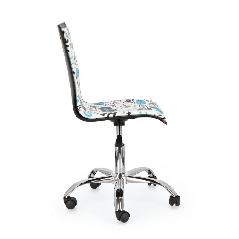 Sedia ufficio similpelle acciaio Young Hello 42,5 x 40 x 87 cm