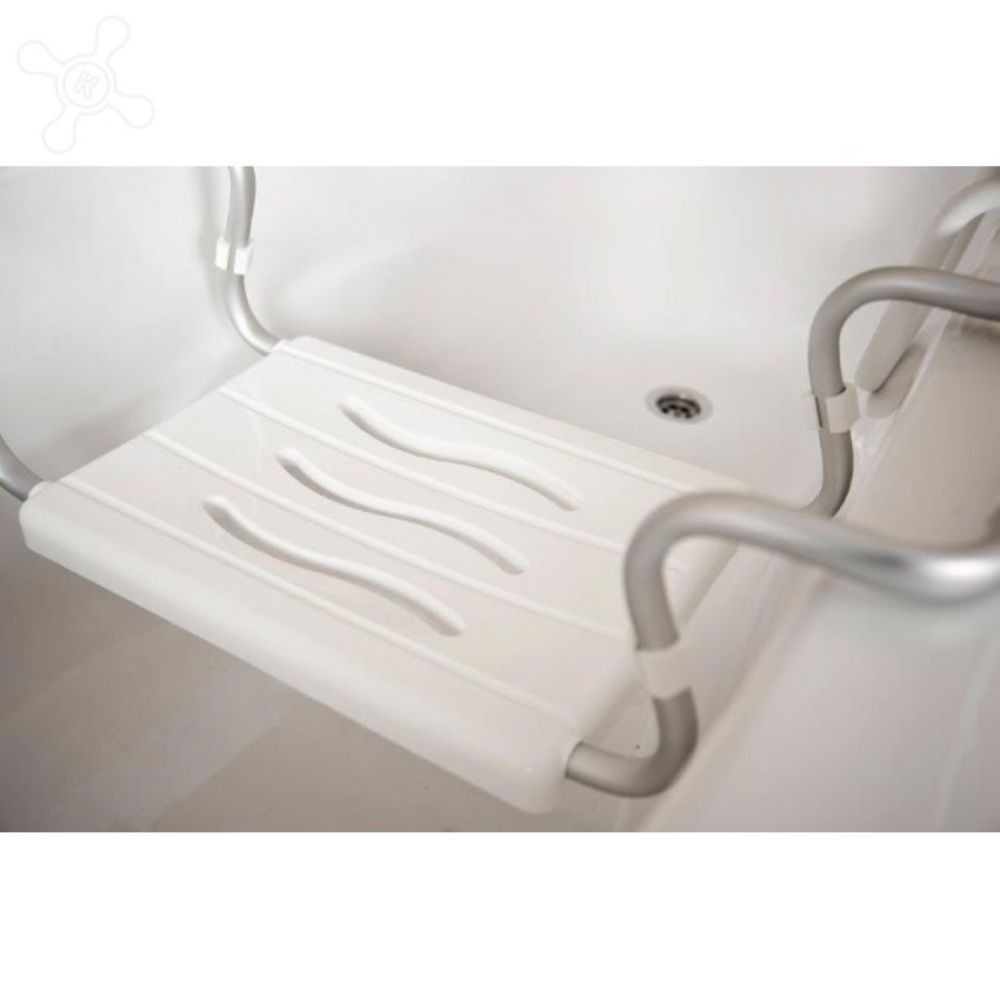 Sedile per Vasca Regolabile in Acciaio Cromato Bianco 19x26x65.5 cm
